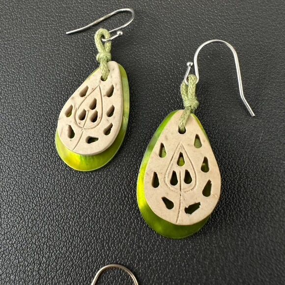 Green & Orange Dangle Drop Statement Earring Lot Bundle - Picture 4 of 4